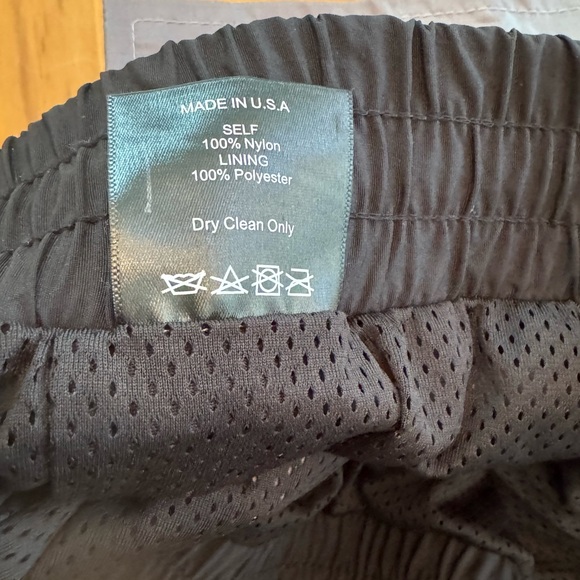 NYLON mesh liner drawstring warm up pants gray blk yellow M/L ankle snaps - Picture 4 of 7